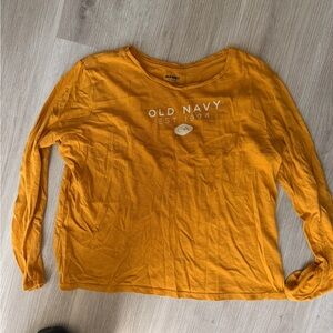 Old Navy Golden Yellow Logo Crewneck Tee